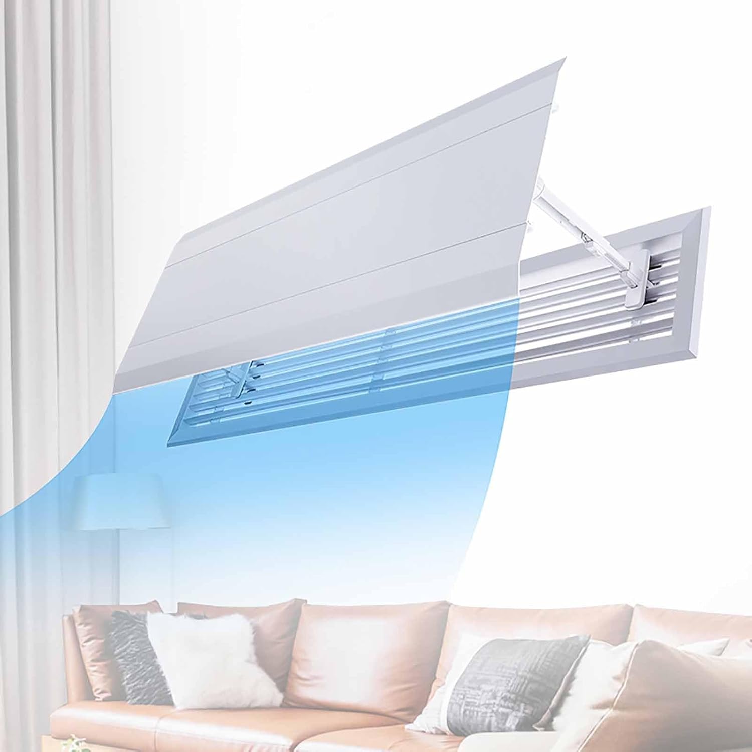 Adjustable Air Conditioning Baffle, Home Air Conditioner Deflector, Universal Air Conditioning Windshield Redirector, for Cooling & Heating Systems
