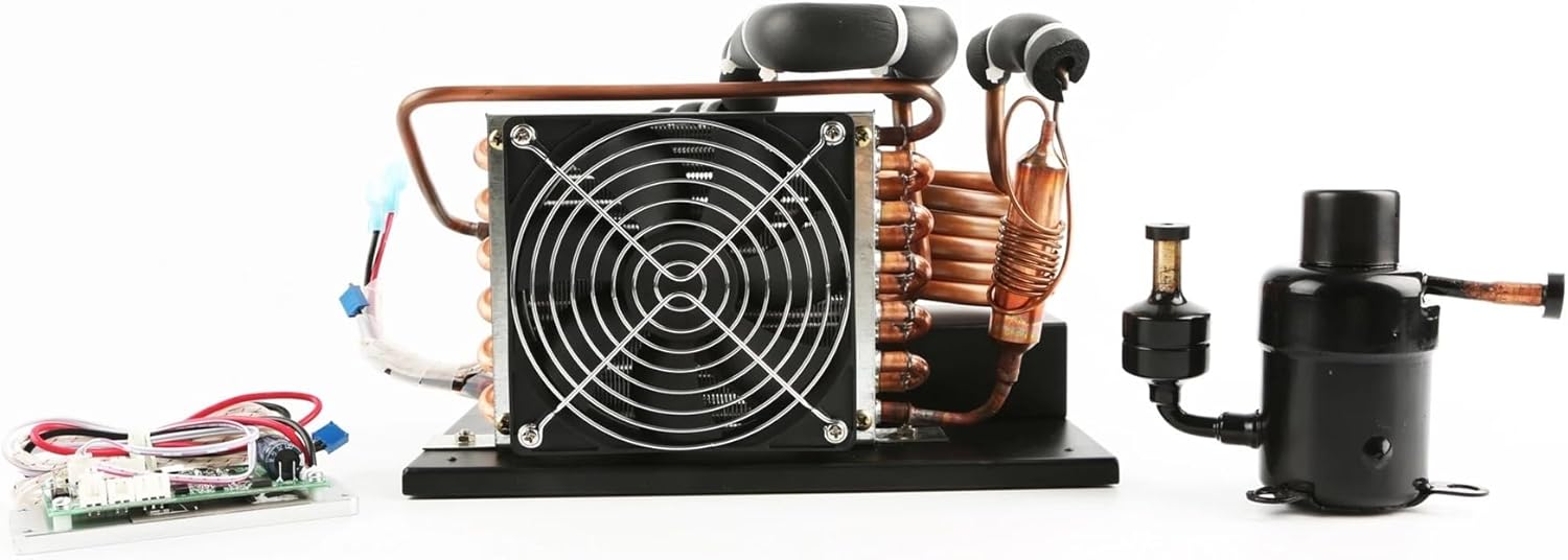 Air Conditioner, Compact Copper Coil Chiller, 24V DC, 130W Cooling Capacity, R134A Refrigerant, Portable Unit