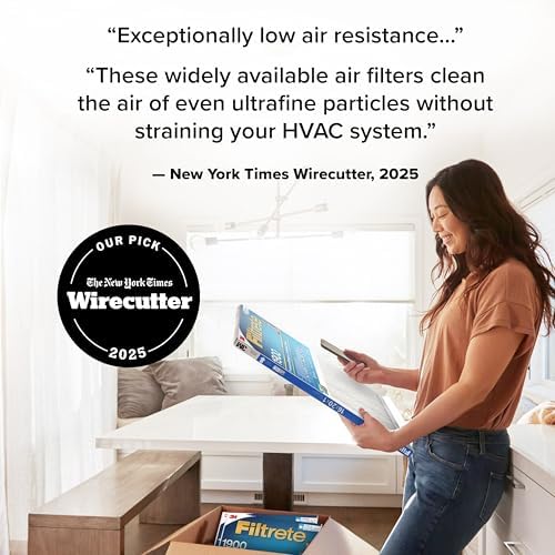 Filtrete 14x18x1 AC Furnace Air Filter, MERV 13, MPR 1900, Premium Allergen, Bacteria & Virus Filter, 3-Month Pleated Electrostatic Air Cleaning Filter, 6-Pack (Actual Size 13.81x17.81x0.81 in)