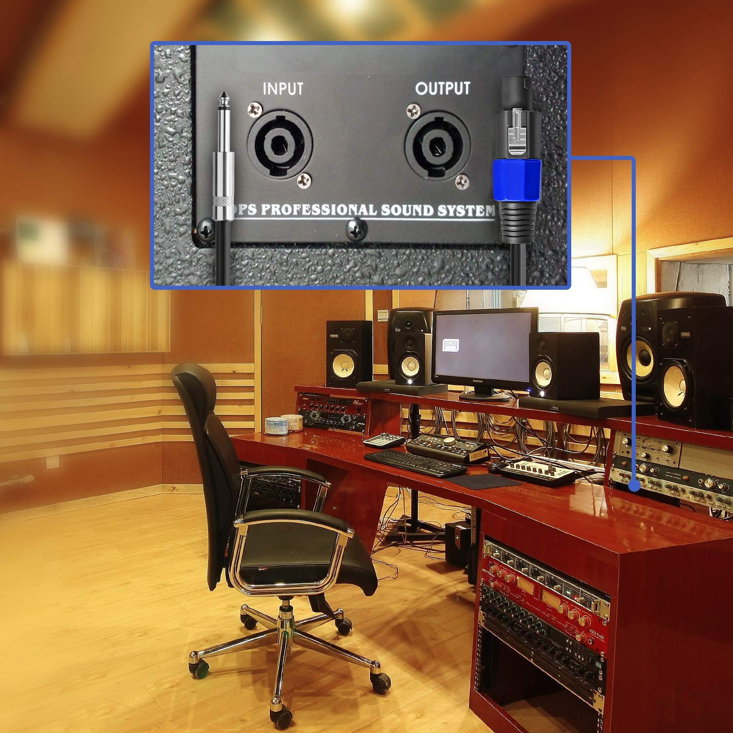 2Pack 100 ft Speakon to 1/4