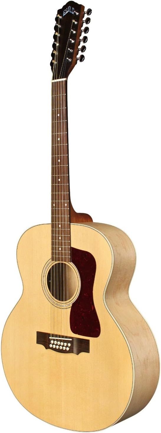 Guild Guitars F-2512E Maple 12-string Acoustic Guitar, Blonde Jumbo Archback Solid Top, Westerly Collection