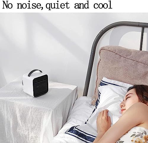 Portable Air Conditioner Fan, Rechargeable USB Air Conditioner Fan, Personal Mini Evaporative Air Cooler with 3 Speeds, Quiet Air Cooler Fan, for Home Office (Color : Blue)