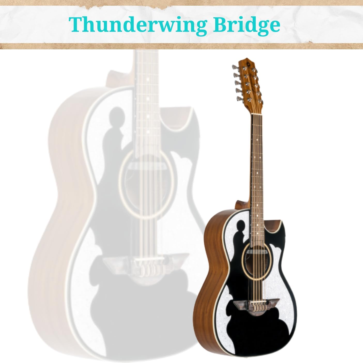 H. Jimenez LBQ4EBT El Patron Bajo Quinto, Acoustic-Electric Guitar with Gig Bag, Glossy Black