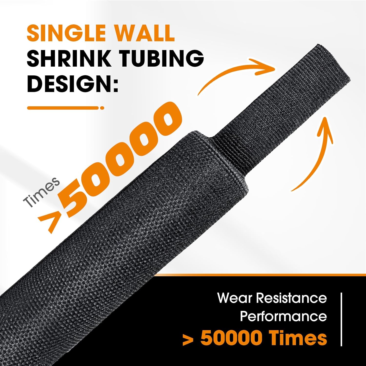 Electrical Flat Heat Shrink Tubing, High Ratio Car Amplifier Farbric Heat Shrinkable Braided Sleeving Cord Protection for Cable Sheathing (Black(2 in 1 Shrink Ratio), 1''-30FT)