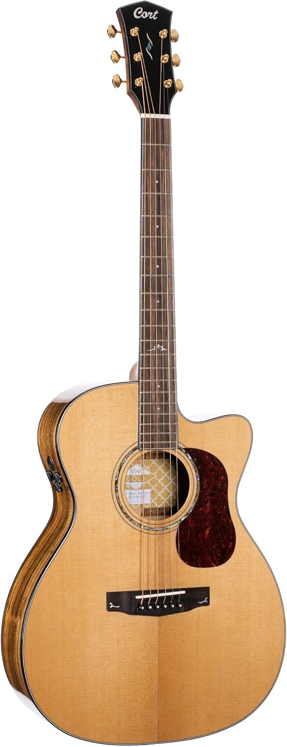 Cort 6 String Acoustic-Electric Guitar, Right, Natural Glossy, Full (GOLDOC6-BO)
