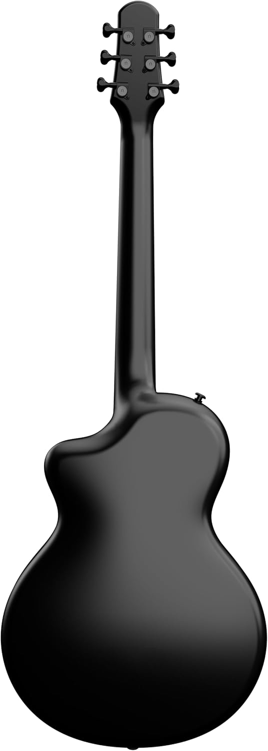 Natasha Carbon Fiber Acoustic Guitar, 38-inch Steel-string Guitarra,Durable 6-string Ultra-thin Guitar for Beginners (Black)