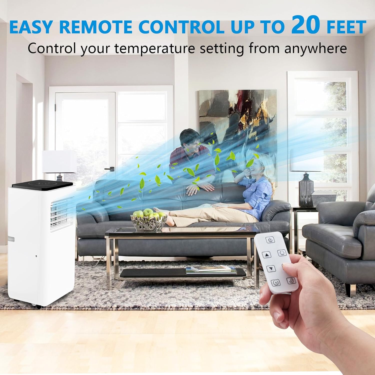 8,000 BTU Portable Air Conditioner 3-In-1 Function, Cooling/Fan/Dehumidifier, Standing Air Conditioning with Remote Control, Led Display, Portable Ac Unit Cools Up to 350 Sq.Ft for Home Office