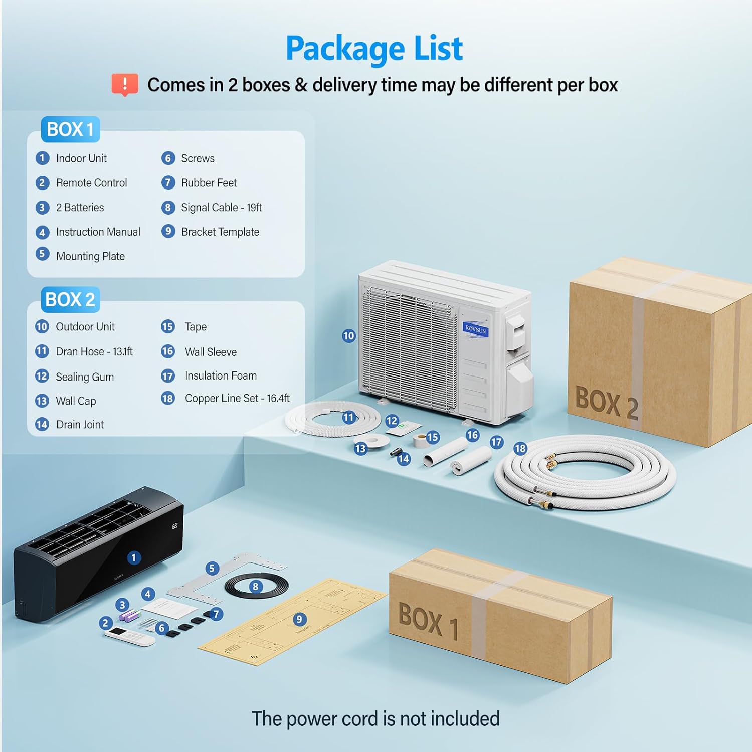 ROVSUN 12,000 BTU Mini Split Air Conditioner & Heater, 21 SEER2 115V Energy Saving Inverter Ductless Wall AC Unit with Pre-Charged Condenser, Heat Pump & Installation Kit, Black