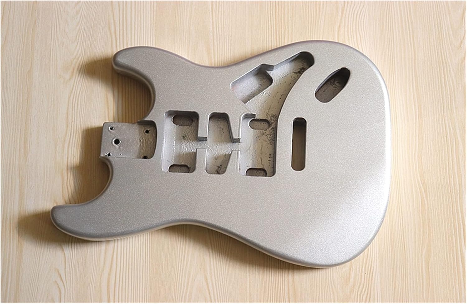 Unfinished Guitar Kit Electric Guitar Body Metallic Silver Color Guitar Body Electric Guitar Barrel Guitar Accessories Handmade ​Guitar Body