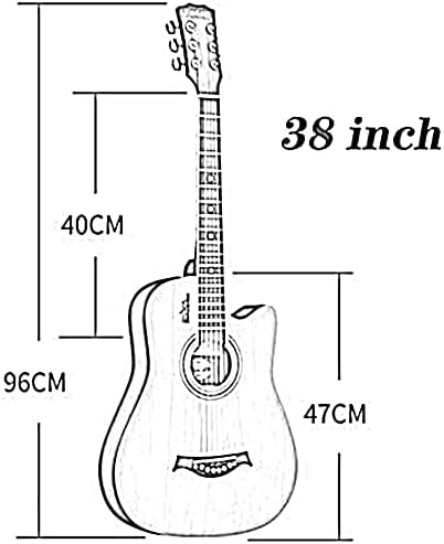 Full Size Guitar Acoustic Guitar Beginner Ballad Guitar Student Metal String Basswood Rock Instrument Waterproof Backpack 38 Inches Beginner Acoustic Guitar Starter Package Student G (A brown)