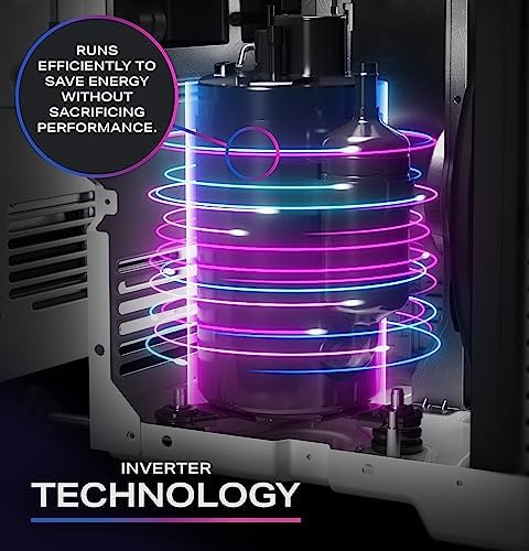 GE Profile Inverter Window Air Conditioner Unit 8,000 BTU with Energy Efficient AC Cooling up to 350 sq ft., Ultra Quiet, SMART Home Capable, Includes Remote and Install Kit, White