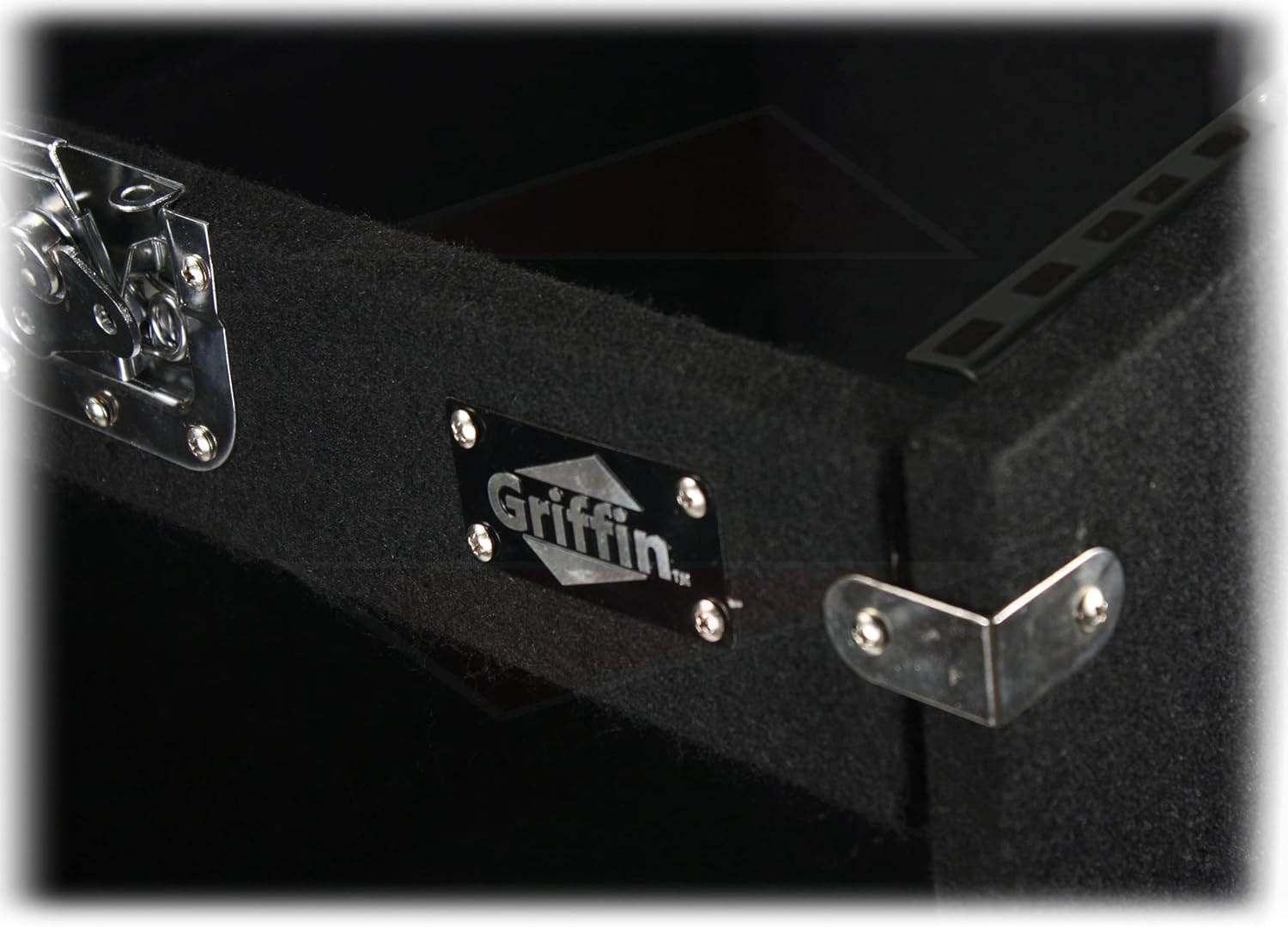 Griffin Rackmount Studio Mixer Flight Road Case (Ultimate-PROAudio) – 25U Mount Space Amp Cabinet Travel Trunk For Music Gear Recording Equipment – Portable DJ Sound Booth Carpet Rack Stand Cart