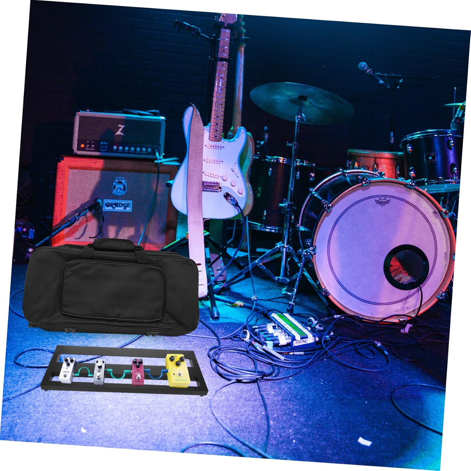 Aluminum Alloy Portable Guitar Pedal Board Carry Bag Effector Holder for Stage Performance Lightweight Supply Space for Musicians and Guitarists