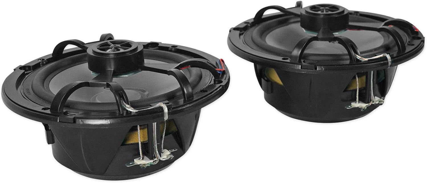 Rockville RKL65MBW 700-Watt 6.5 in Marine Boat Speakers with LED Lights, Black and White Grilles, IP66 Waterproof, UV Resistant, Rustproof Design for Boats and Outdoor Audio, 4-Piece
