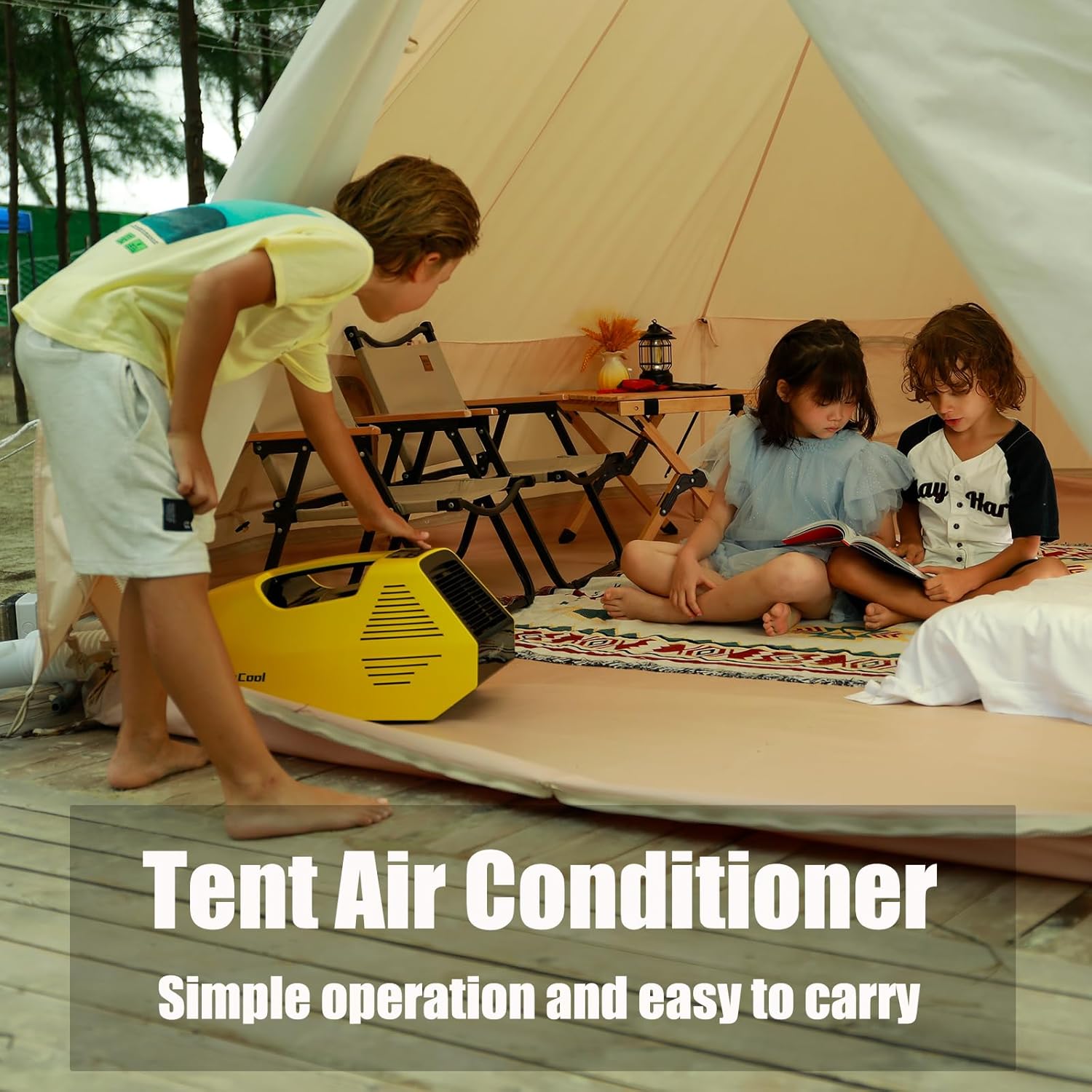 Portable air conditioner 2380 BTU Outdoor Air Conditioner Camping Tent Air Conditioner Tent Air Conditioner with Remote Control Suitable for Camping RVs Outdoors Van and Fishing(Battery Not Included)