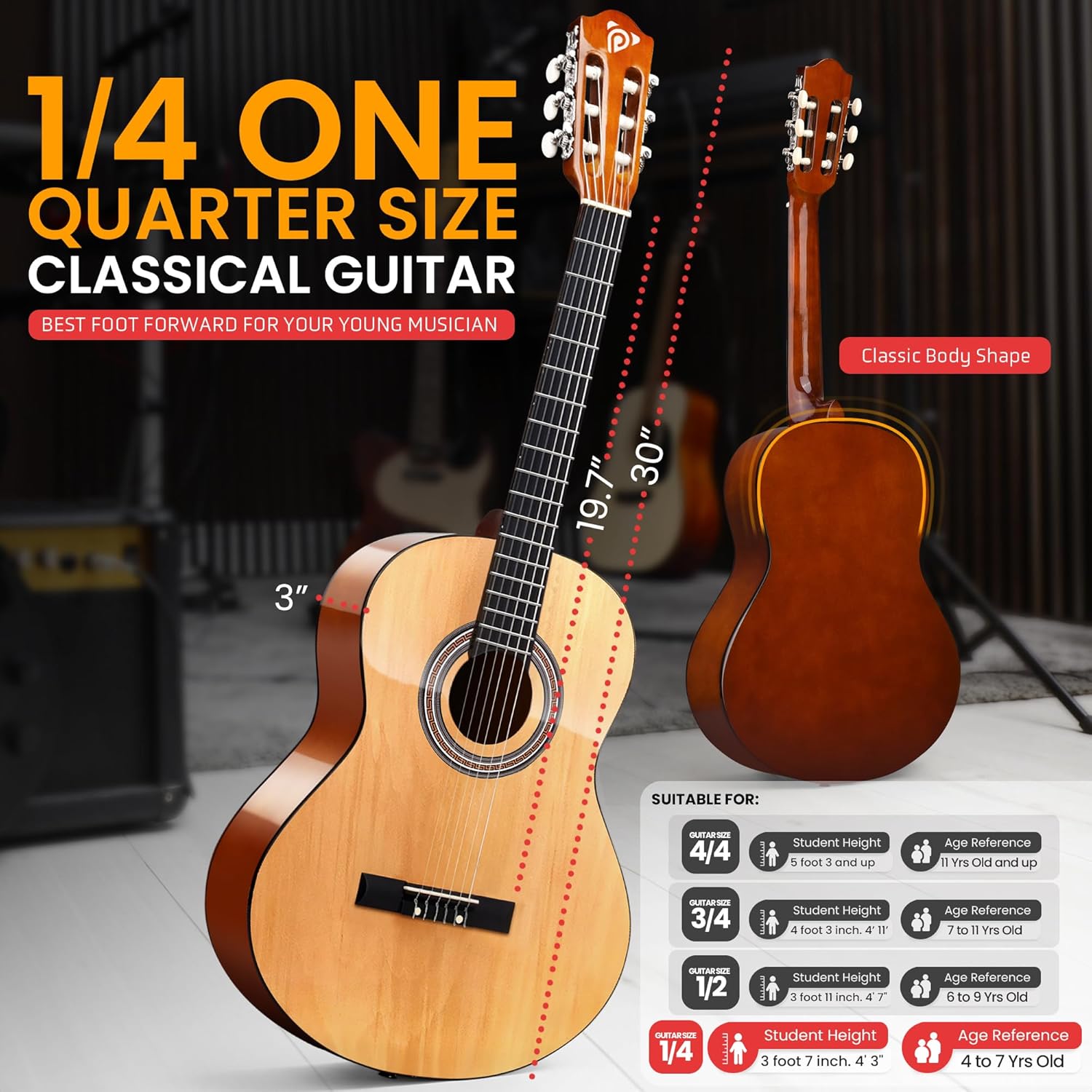 Pyle Classical Guitar Starter Kit - 30