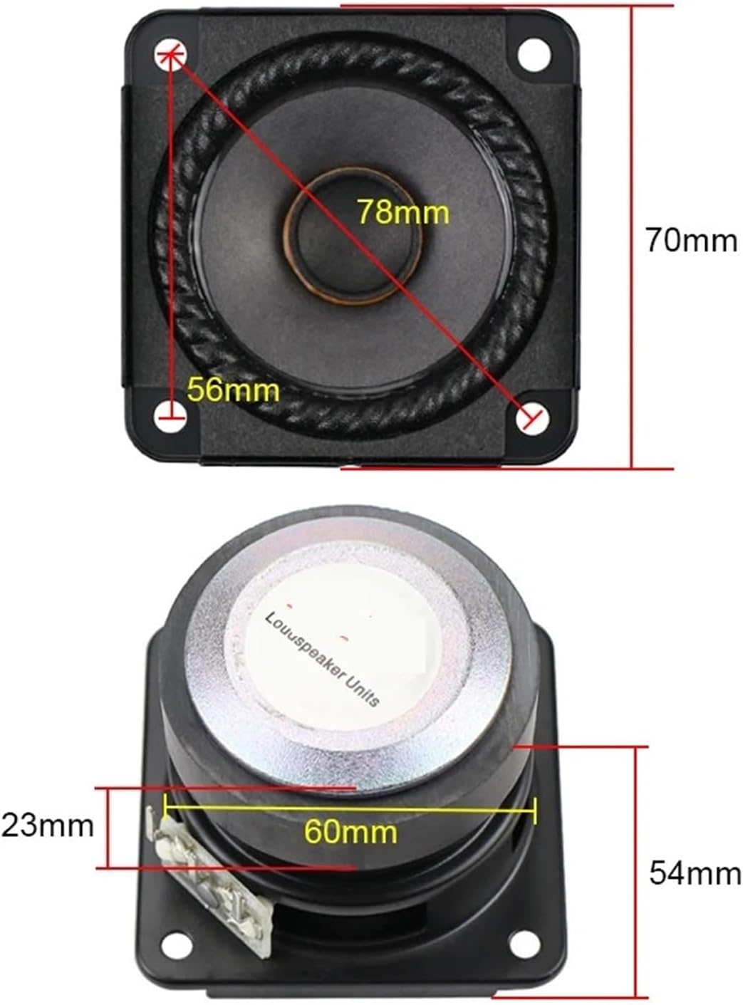 2.75 inch 70MM Full Range Speaker 4ohm 30W DIY 88DB Full Frequency Loudspeaker Ripple Folding Edge 2pcs Lucky