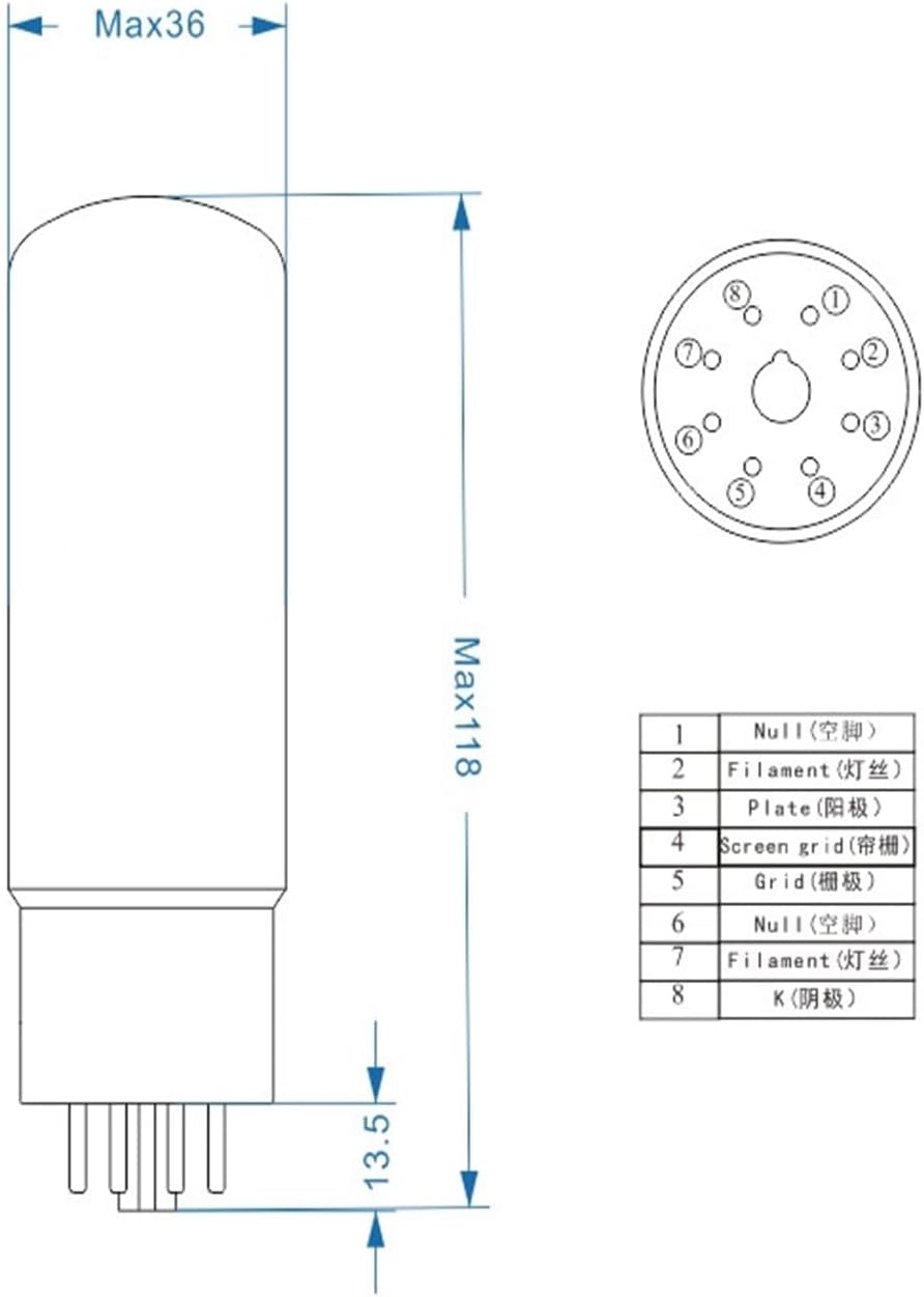 Electronic Tube EL34C paired Replacement EL34 6CA7 6L6 for Vacuum Tube Amplifier HiFi Amplifier Audio(2 pcs)