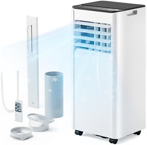 EUHOMY 10,000 BTU Portable Air Conditioners Up to 450 sq.ft, 3-1 Standing Smart Cooling AC with Remote, Dehumidifier, Fan, Air Conditioner Cools Room, 3 Modes, 24-hour timer, LED Display, Bedroom