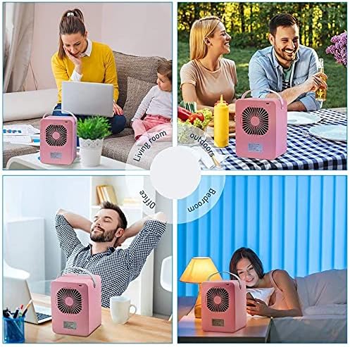 Portable Air Cooler, Mini Silent Air Conditioner, Evaporative Mist Cooling Technology, Usb Powered Desktop Fan, 450ml Removable Water Tank (Green, pink)