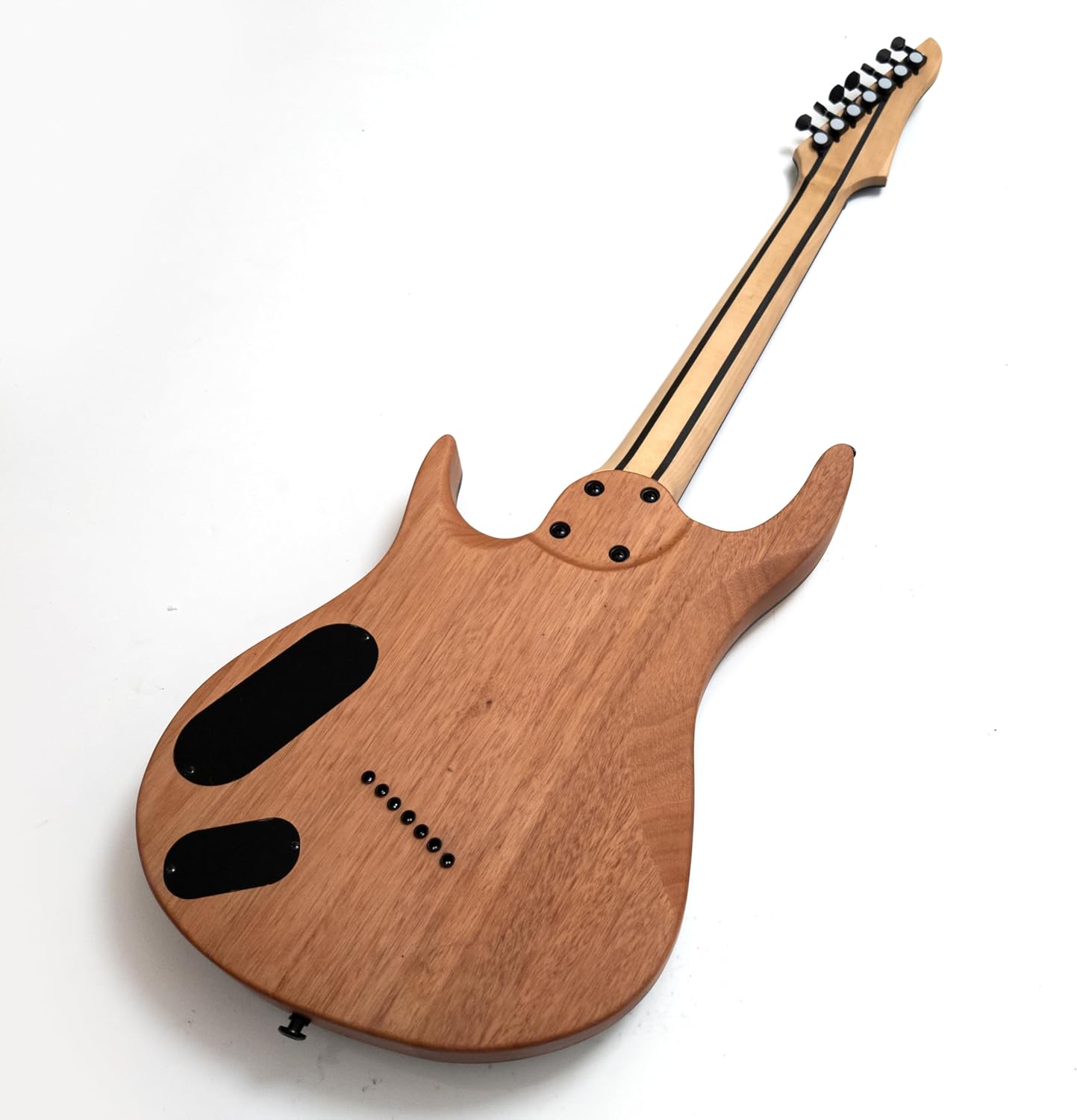 7-String Solid Body Electric Guitar, Ceramic Humbucker Pickups, Fanned Fret Design, Roasted Maple Neck, Ocean Fade Poplar Burl Top, Stainless Steel Frets