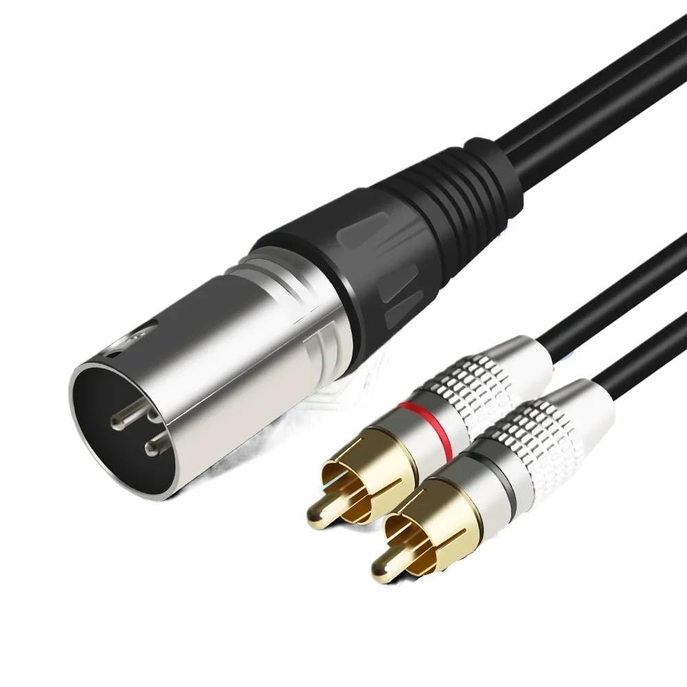 2R/*CA Cable Male to XLR 3 Pin Male Female Can/*Non Amplifier Mixing Plug AV Cable XLR to R/CA Cable 1.5M/3M/5M(Cannon Male to RCA,8m)