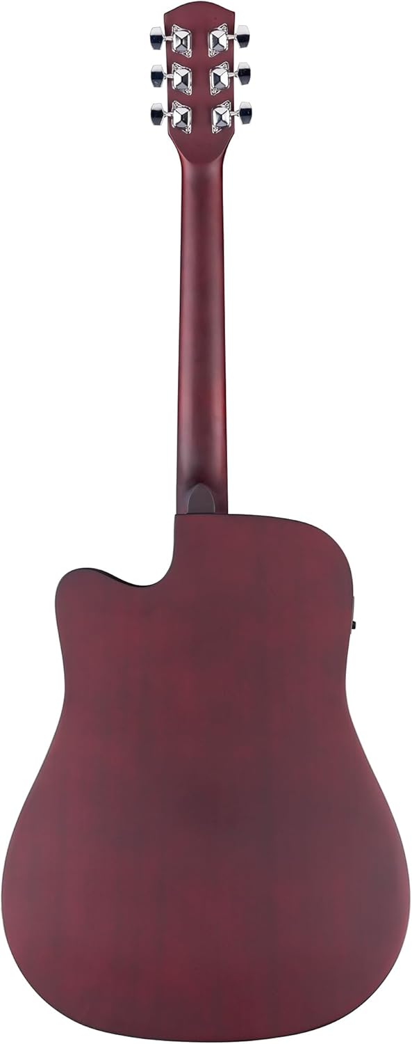 Fender FA Series Dreadnought Acoustic-Electric Guitar - Crimson Red Bundle with Gig Bag, Strings, Picks, and Austin Bazaar Instructional DVD