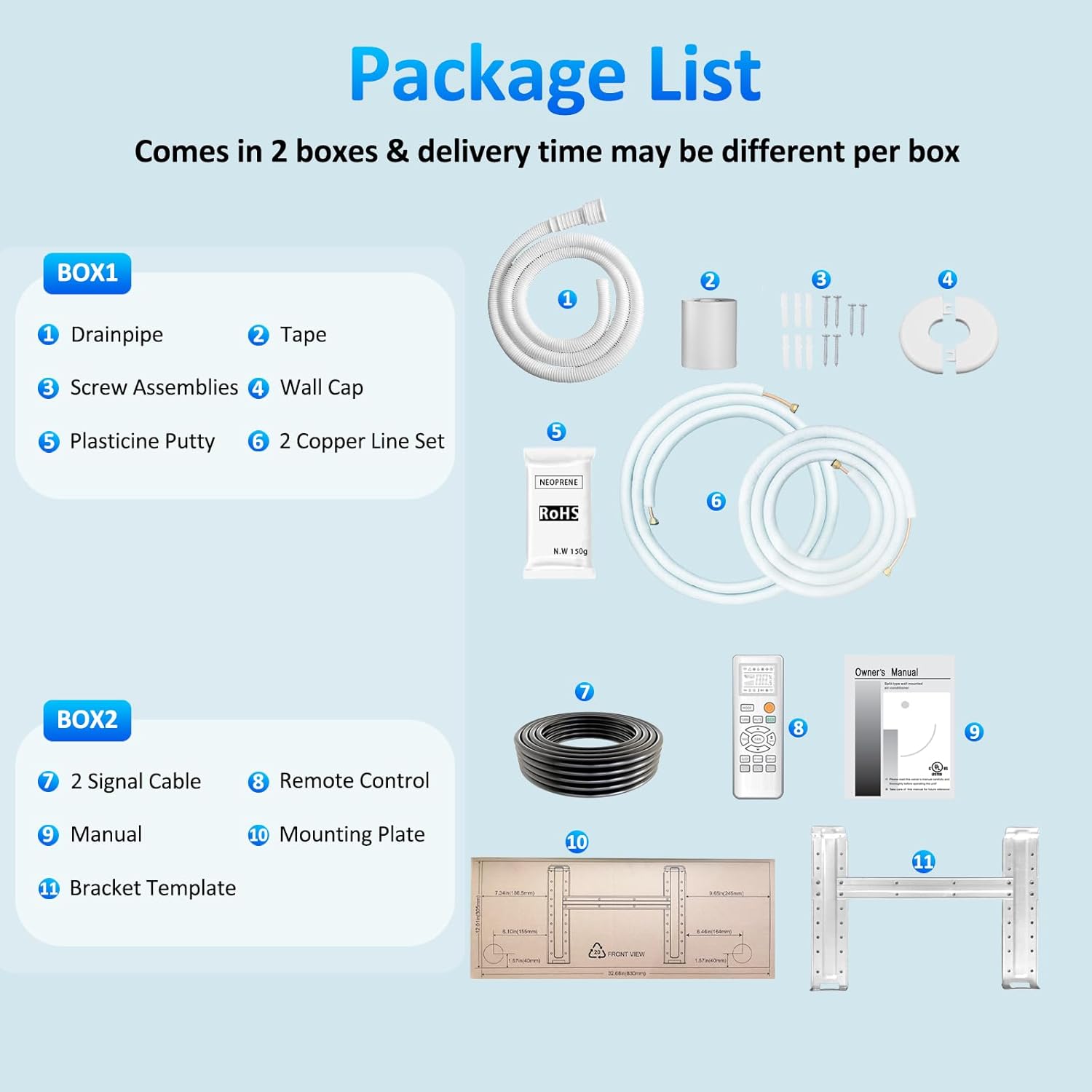 18000 BTU Mini Split Air Conditioner & Heater, 19 SEER2 230V Inverter Ductless Wall-Mounted AC Split Unit with Pre-Charged Condenser Cools Room Up to 1250 Sq.Ft, Heat Pump & Installation Kits