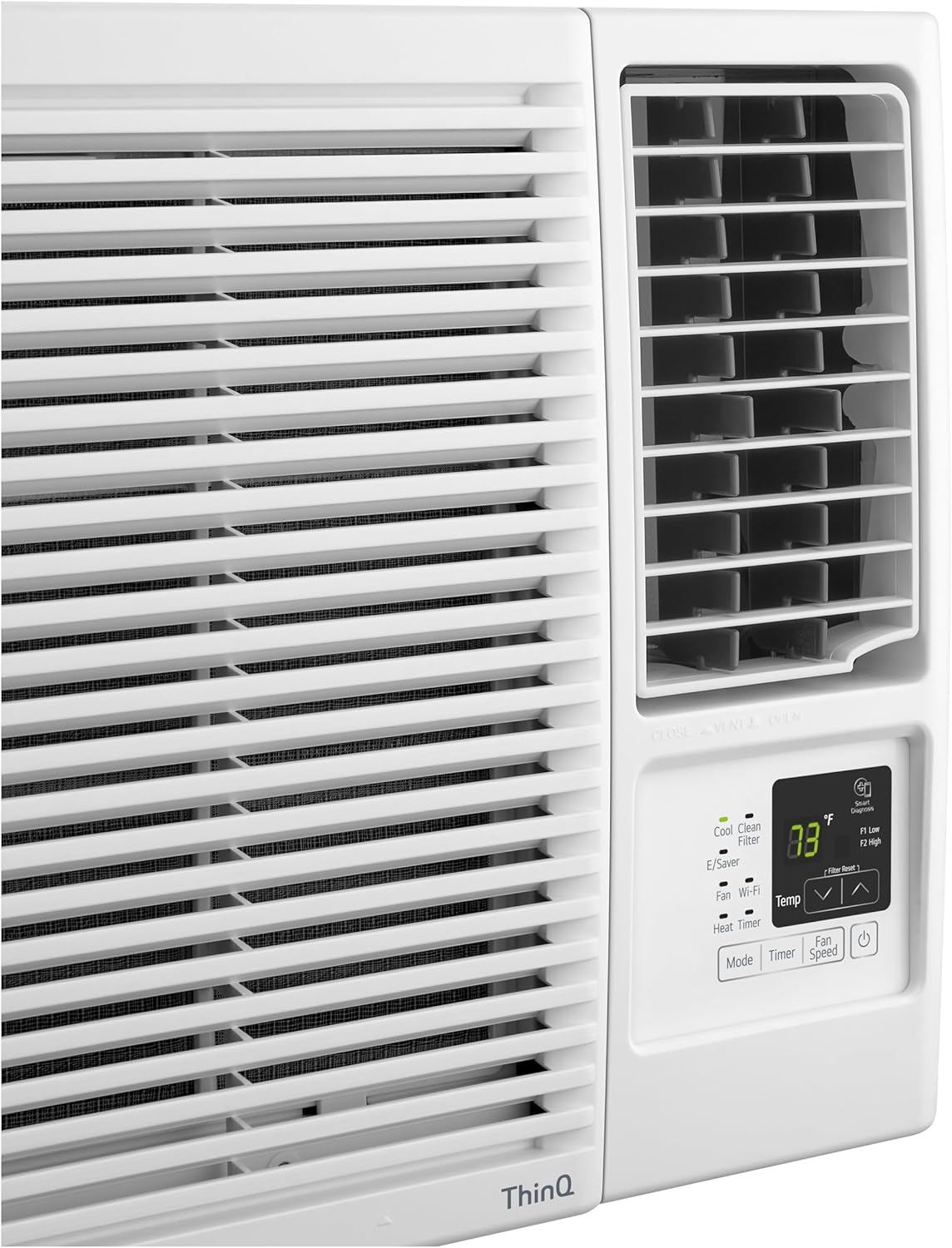 LG 7,600 BTU Window Air Conditioner with Heat, 115V, Cools 330 Sq.Ft. for Bedroom, Living Room, Apartment, with Remote, 2 Speeds, Slide In-Out Chassis, 24-hour Timer, White