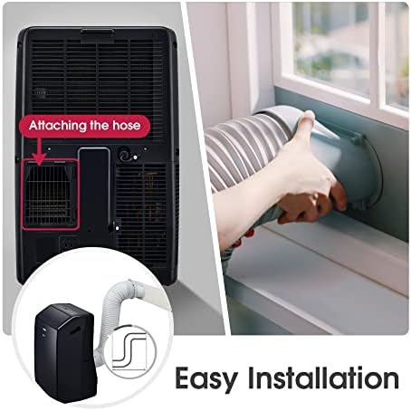 LG 10000 BTU (DOE) / (13500 ASHRAE) Portable Air Conditioners Cools 450 Sqft Easy Install & WiFi App Remote Eco-friendly, Quiet Medium & Large Room Air Conditioner AC Unit Home Black LP1023BSSM