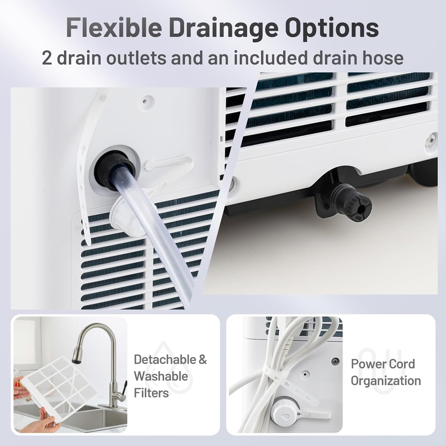 ARLIME 8200 BTU Portable Air Conditioner for Room up to 350 Sq.Ft, 3-in-1 Stand up AC Unit w/Dehumidifier, Fan, Sleep Modes, 24H Timer and Remote Control, Window Installation Kit Included (8200 BTU)