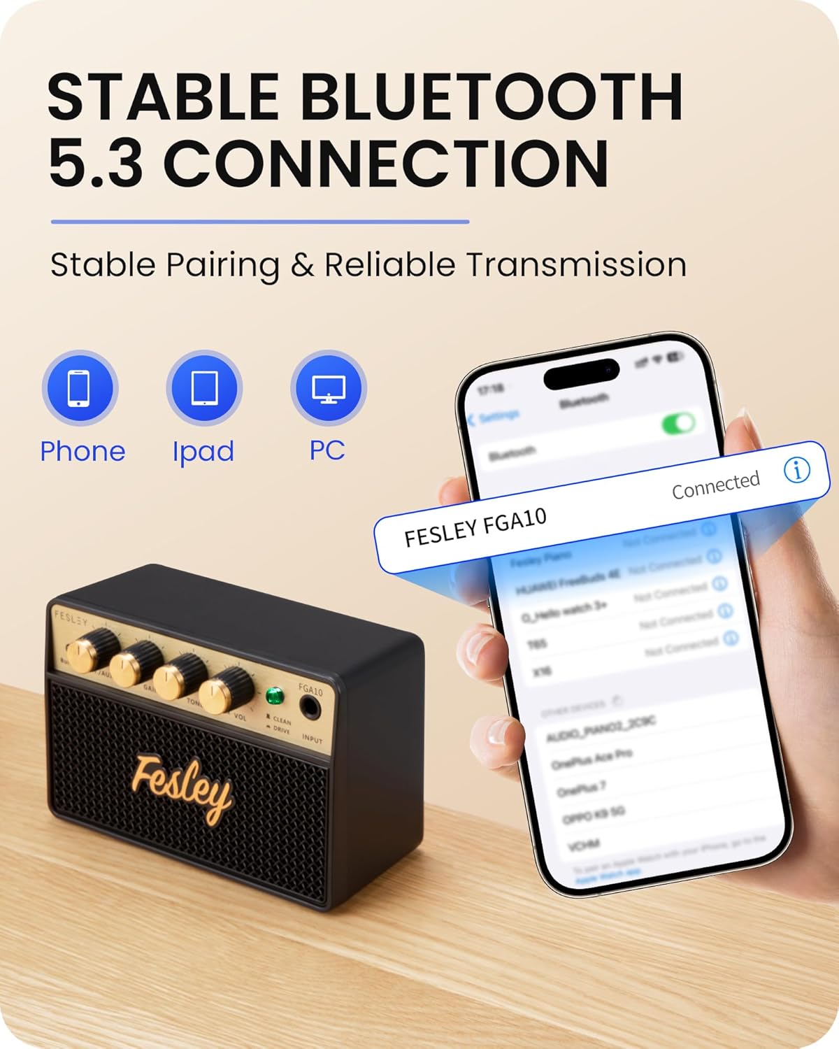 Fesley DIY Electric Guitar Kit Natural + 10 W Mini Guitar Amp