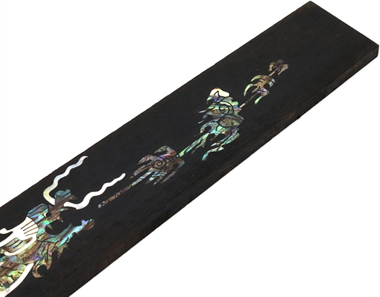 Guitar Fretboard Ebony+Color Shell Inlay Craftsmanship Ebony Ebony Electric Guitar Acoustic Guitar Fretboard Guitar ​Neck Replacement (Color : 2)