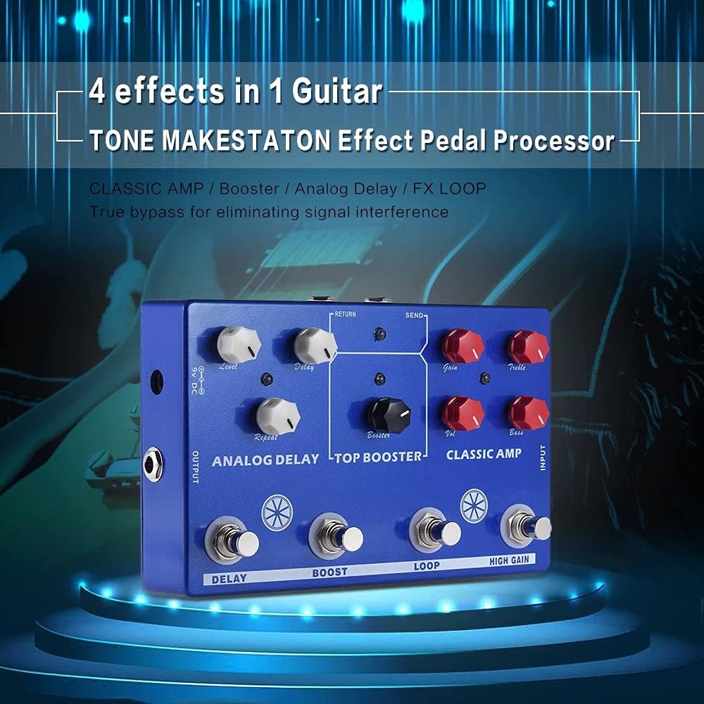 Multi-effects 4-in-1 Guitar Effect Pedal TONE MAKESTATON Processor CLASSIC AMP Booster Analog Delay Accessor