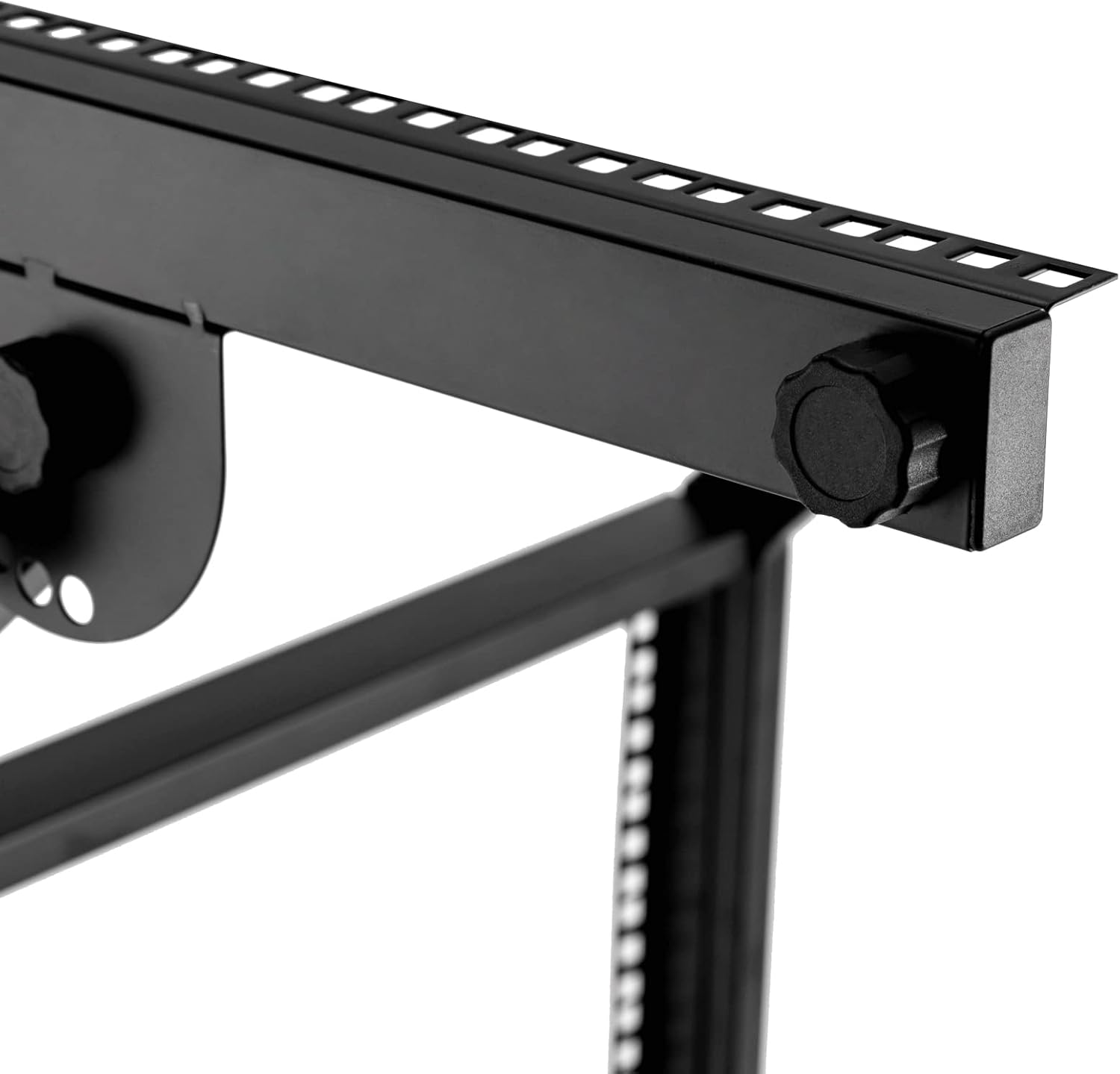 LYNICESHOP 9U Professional DJ Stand, Rack Mount Mixer Case Stand Studio Equipment Cart Stage Amp DJ Rolling Black Stage Amp DJ Rolling Black for Homes, Offices, Music Studios, Performance Stages