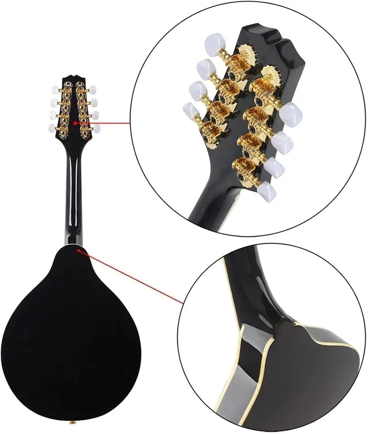 Adult Mandolin Musical Instrument Electric Mandolin Set 8 Strings A Style Electric Mandolin With Case Strings For Beginners Practice Instruments Guitar(Mandolin)