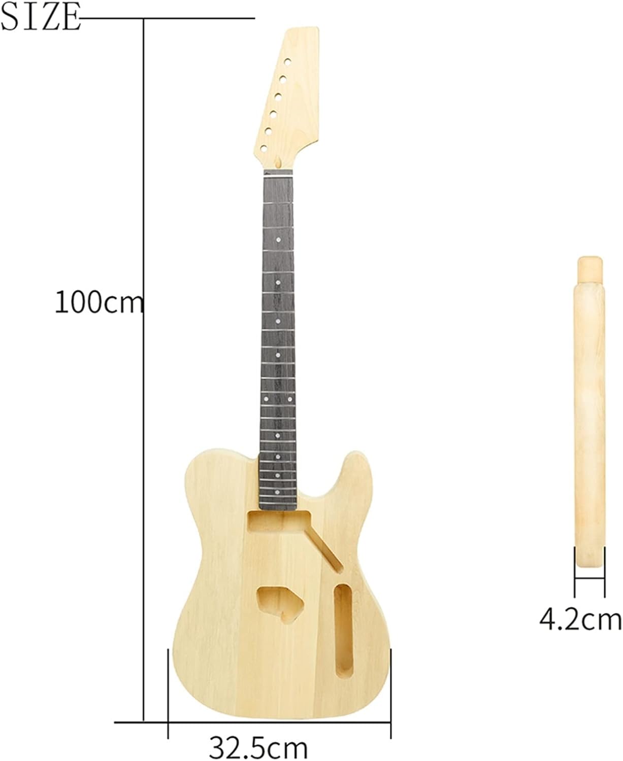 Basswood Blank Surface Draw Freely Easy Installation Hand-Assembled Electric Guitar Kit Unfinished Guitar Set (Color : 01)