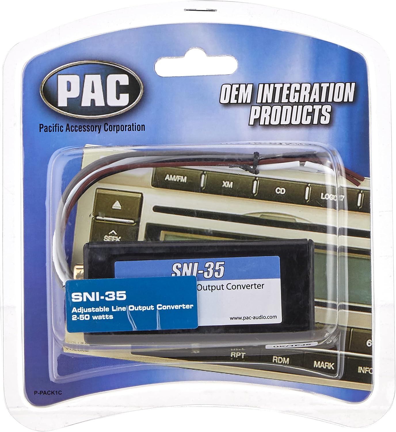 Pyle Car Stereo Wiring Kit - Audio Amplifier & Subwoofer Speaker Installation Cables (4 Gauge), Blue (PLAM40) & PAC SNI-35 Variable LOC Line Out Converter