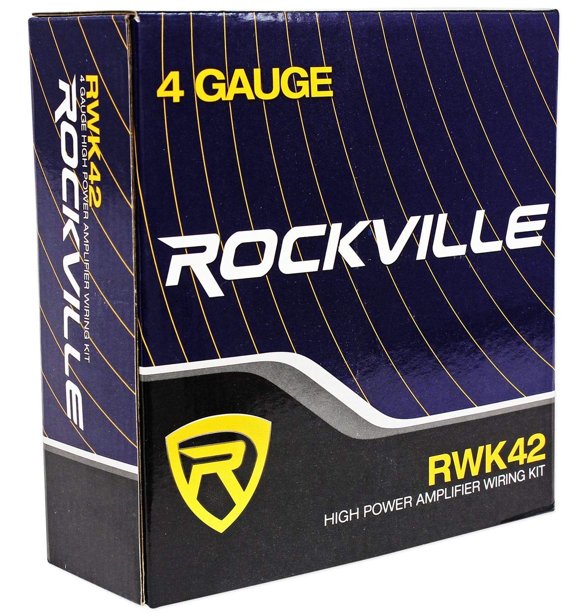 Rockville RXA-F1 Bundle: 1600 Watt Peak/400 Watt RMS 4 Channel Car Amplifier Stereo Amp, RWK42 4 Gauge 4 Channel Amplifier Wiring Installation Kit with RCA Cables, 2-Items