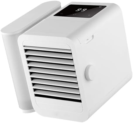 Hyuduo Portable Air Conditioner Cooling Fan, 3-in-1 Mini Air Conditioner with Adjustable Wind Speed and USB Type C Interface, 7 Color LED Lights, Low Noise Desktop Air Coolers