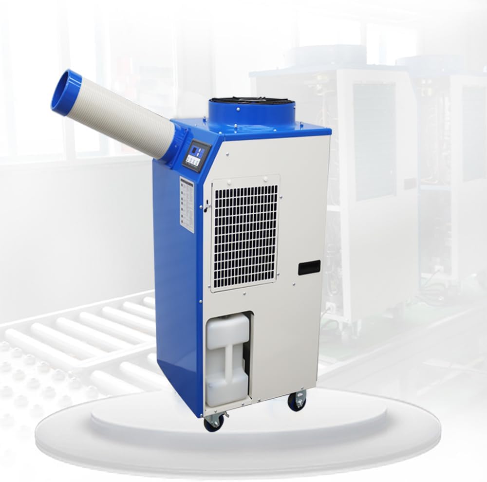 Industrial Portable Air Conditioner with Wheels 14L Large Tank Commercial Spot Cooler Adjustable Air Outlet Ideal for Hospitals Workshops Outdoor Events 110V 1.4KW