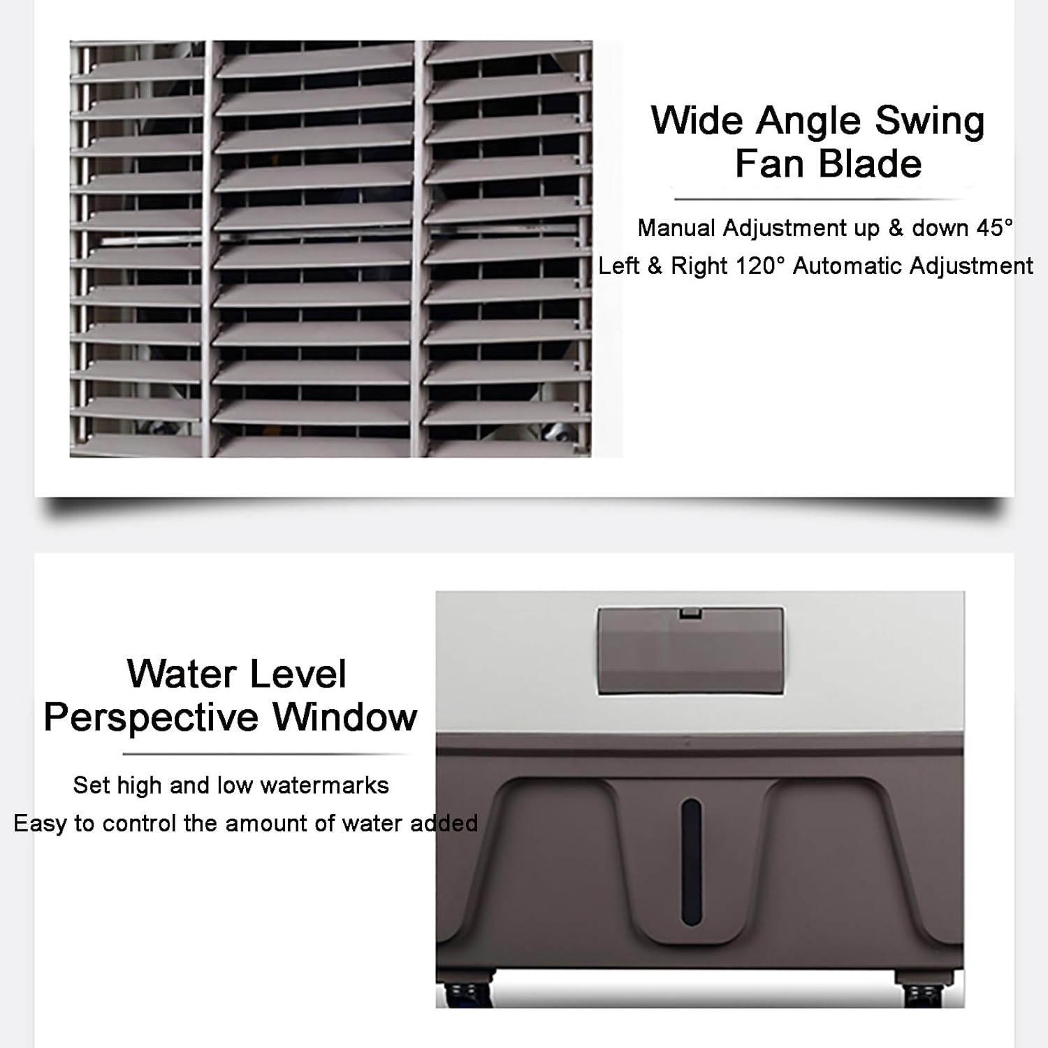 Evaporative Air Cooler, 10000 CFM Swamp Cooler, 6 Ice Packs & 70L/18 Gal Water Tank, Humidifying, 3 Wind Speeds, Evaporative Cooler for Outdoor Indoor Use