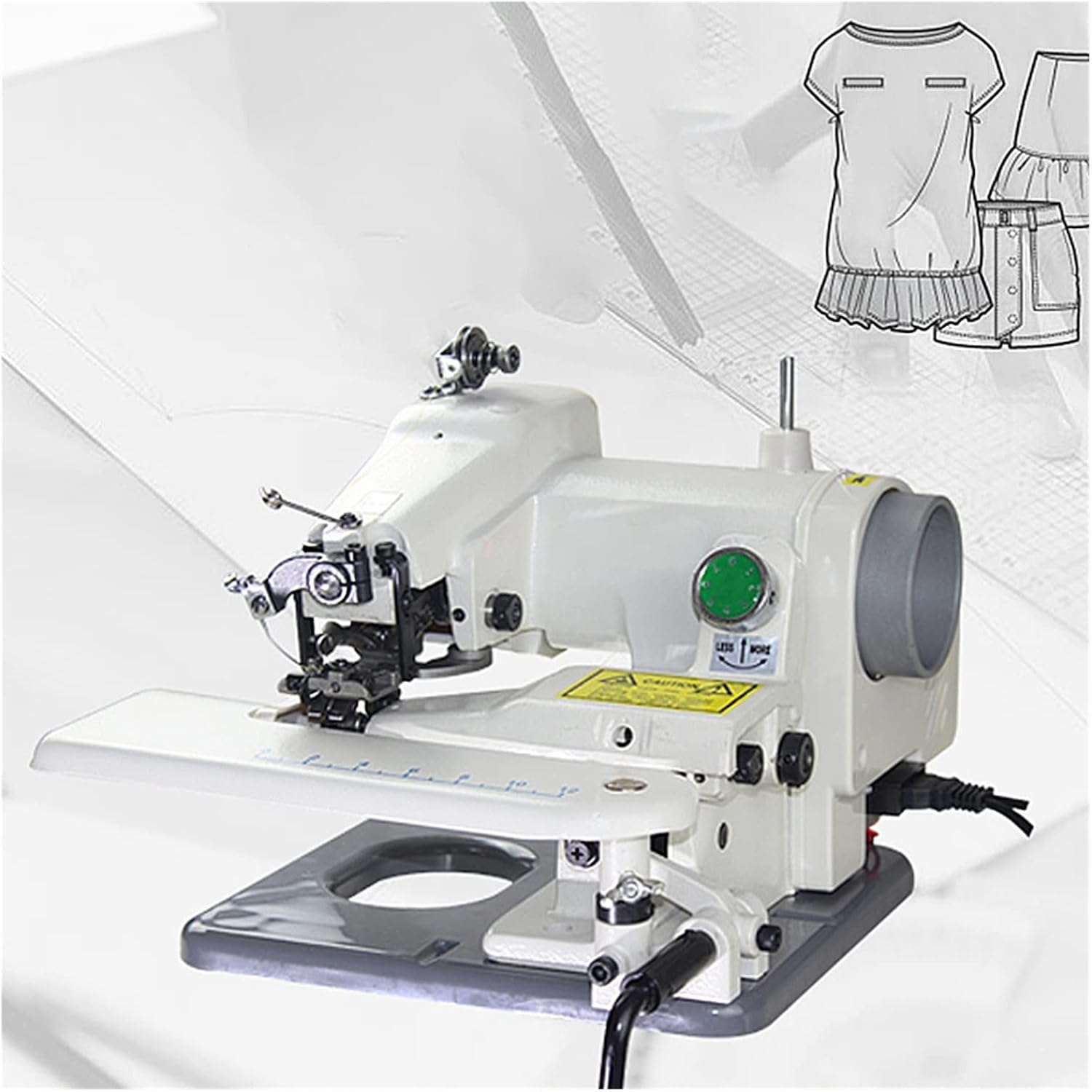 120W Household Sewing Machine Desktop Blind Stitching Machine Direct Drive Clothes Fabrics Overlock Sewing Machine KX500 with Efficiency