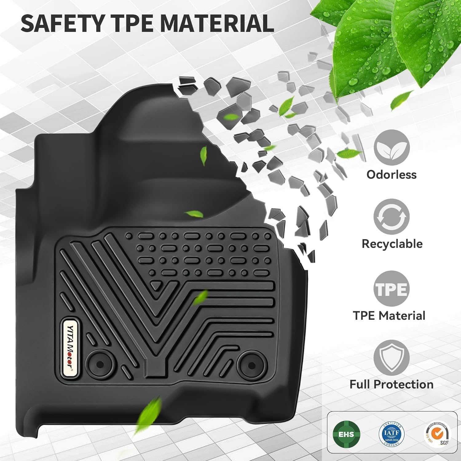 YITAMOTOR Floor Mats Fit for 2020-2025 Hyundai Palisade Bucket Seats, TPE All Weather Rear Trunk Mat, Floor Liners fit for Palisade Accessories, 1st & 2nd & 3rd Row & Backrest Mat & Cargo Liner, Black