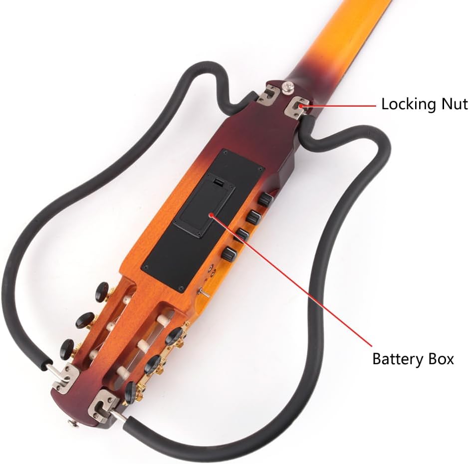 Fojill Electric Classical Guitar Classic Nylon String Travel Portable Foldable Fold Flding collapsible Silent Mahogany Body Maple Neck Rosewood Fretboard With Gig Bag