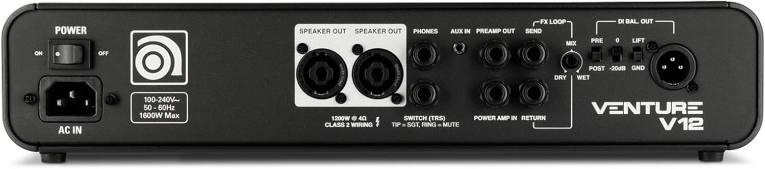 Ampeg Venture V12 Bass Guitar Head, 1200 Watts