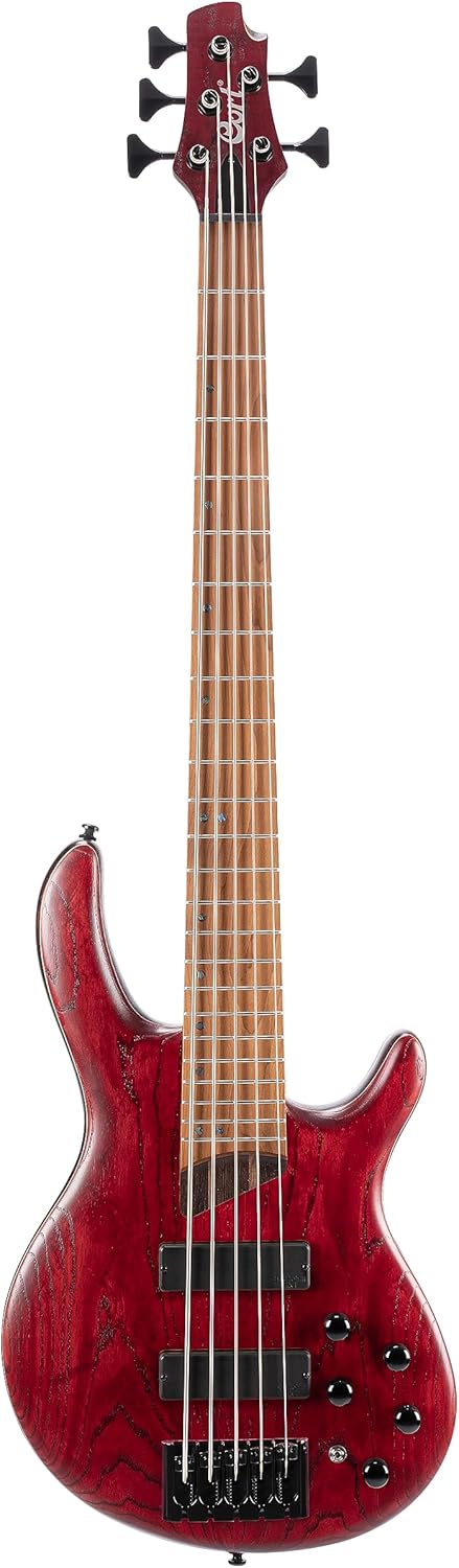 Cort, 5-String Bass Guitar, Right, Open Pore Burgundy Red, Full (B5ELEMENTOPBR)