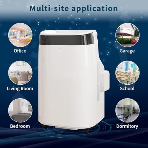 10000BTU Portable Air Conditioners with Remote Control and 24H Timer, 3 IN 1 Low Noise Portable AC Unit with Dehumidifier and Fan, 450Sq. Ft. For Bedroom, Living Room, Office