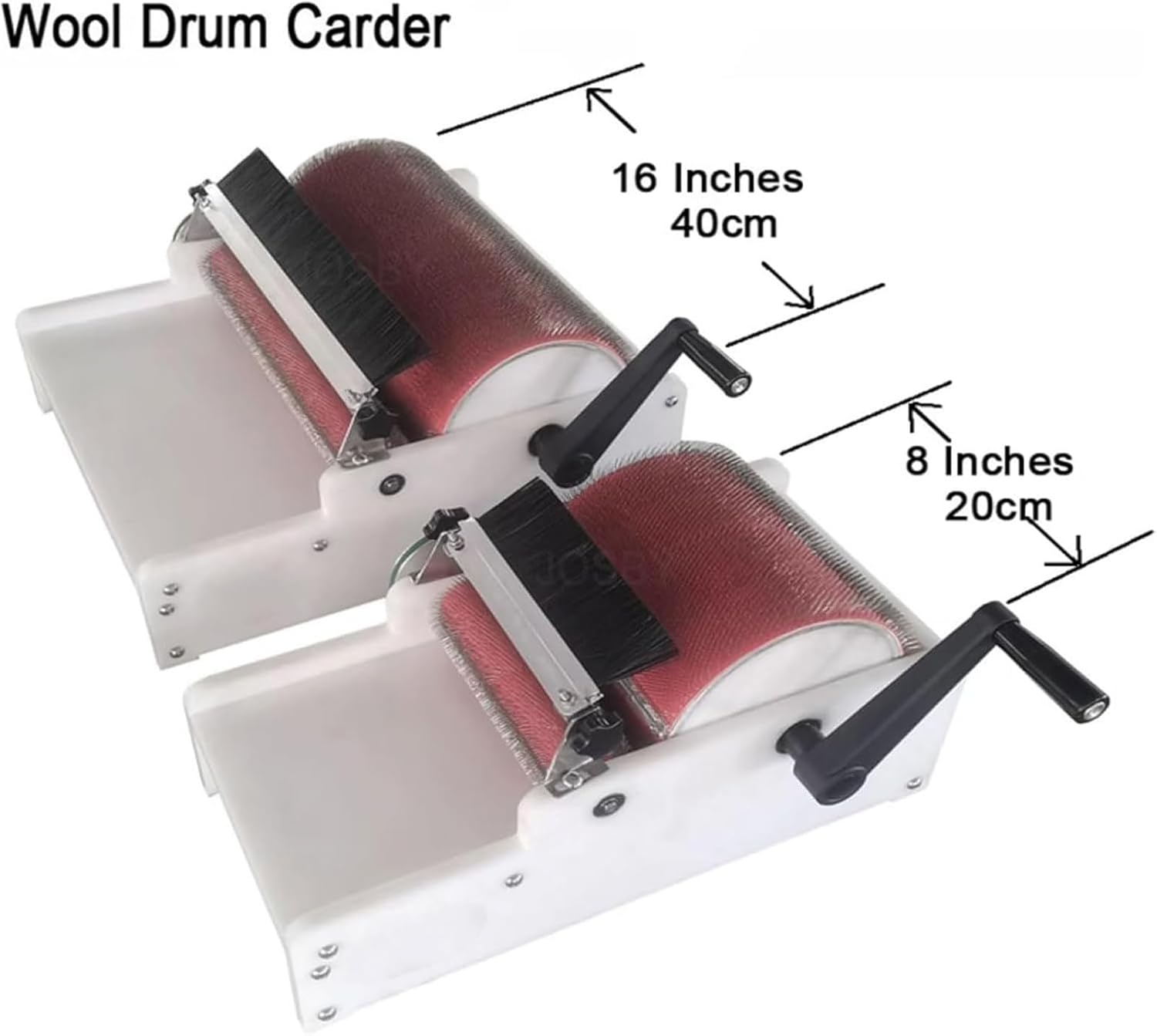 DIY Wool Felt Machine, Hand Drum Carder, Manual Wool Combing Machine, Wool Blending Board Carding Brush Set with Aluminum Alloy Speed Change Wheel (20CM/8inch)