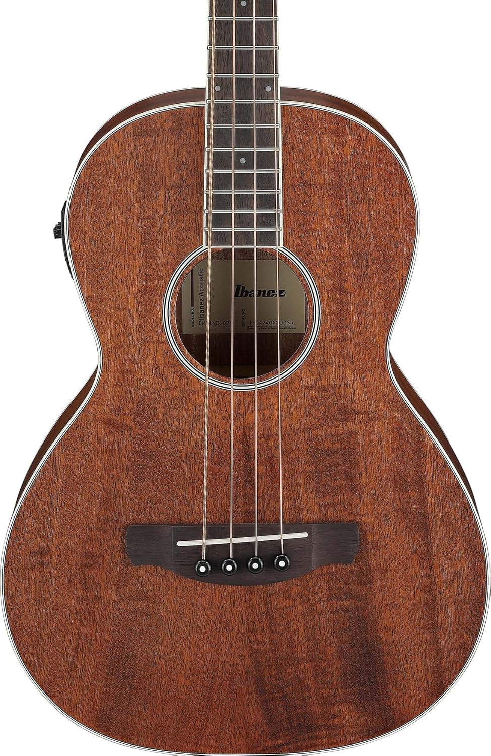 Ibanez PNB14E Acoustic-Electric Bass Guitar - Open Pore Natural Bundle with Gig Bag, Tuner, Strap, Instrument Cable, Austin Bazaar Instructional DVD, and Polishing Cloth